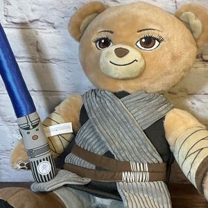 Build A Bear BAB Star Wars Rey Bear 17" Plush Stuffed Bear W Working Light Sabor